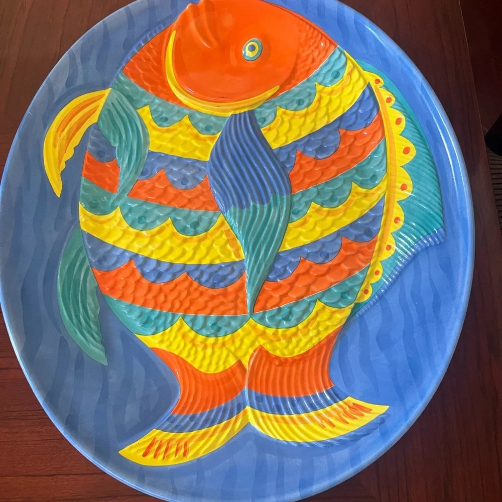 Colorful Fish-Shaped platter/ Firm Price